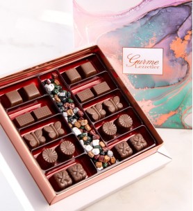 Çakıl Taşı Draje ve Sütlü Desenli Çikolata