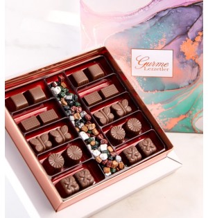 Çakıl Taşı Draje ve Sütlü Desenli Çikolata