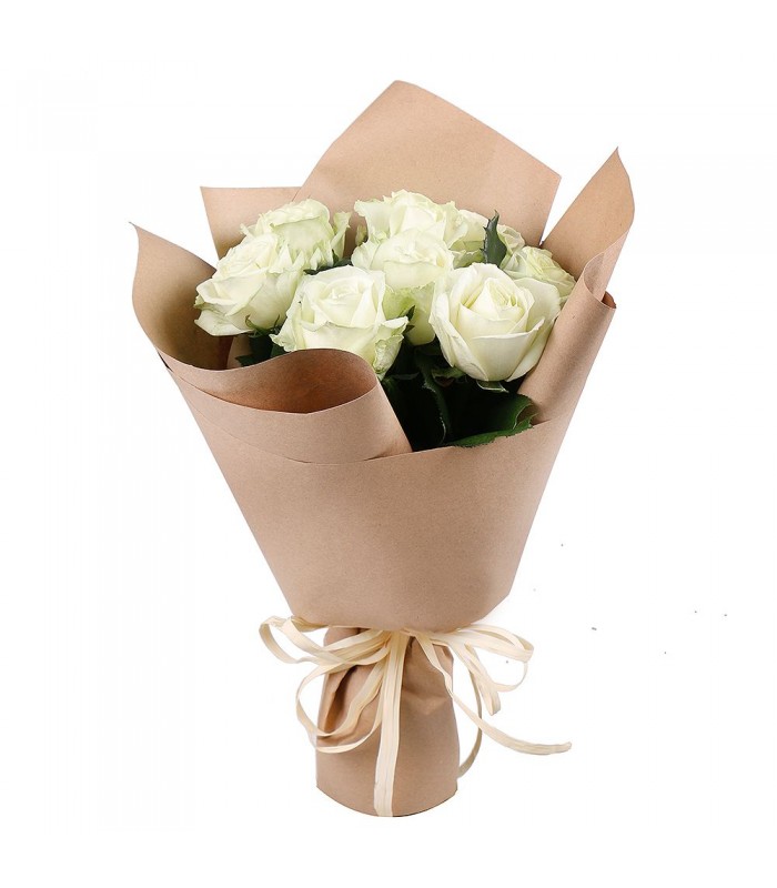 9 Adet Beyaz Gül Buketi