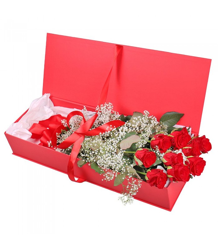 Kutuda 9 Kırmızı Gül