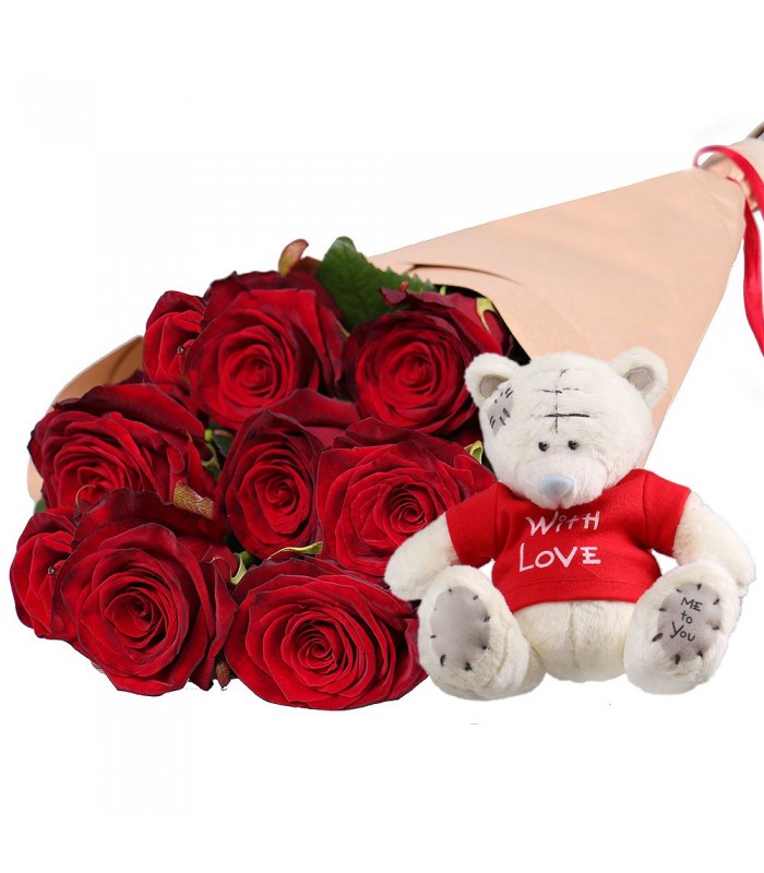 9 Adet Gül ve Ayıcık