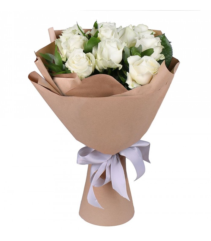 11 Adet Beyaz Gül Buketi