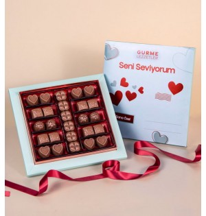 Seni Seviyorum Mesajlı Gurme Lezzetler Kutusu